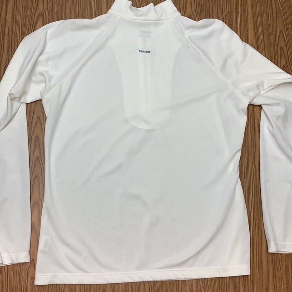 Marmot white long sleeve 1/4 zip top L - Picture 5 of 5